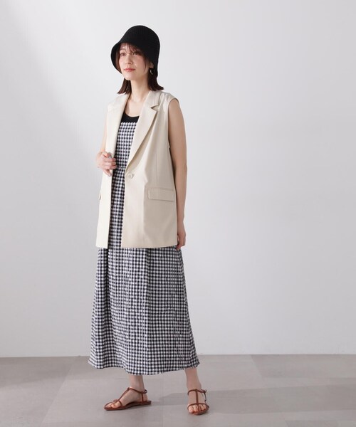 N.(N. Natural Beauty Basic)(エヌエヌナチュラルビューティーベーシック)の「◆シングルブレストテーラードジレ(ベスト・レディース・ブラウン/クリーム/ブラック・MEDIUM)」の15枚目の写真