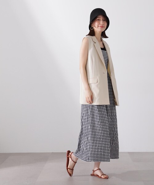 N.(N. Natural Beauty Basic)(エヌエヌナチュラルビューティーベーシック)の「◆シングルブレストテーラードジレ(ベスト・レディース・ブラウン/クリーム/ブラック・MEDIUM)」の9枚目の写真