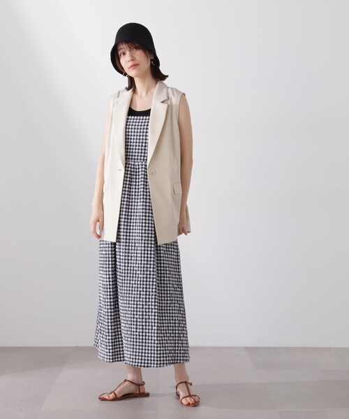N.(N. Natural Beauty Basic)(エヌエヌナチュラルビューティーベーシック)の「◆シングルブレストテーラードジレ(ベスト・レディース・ブラウン/クリーム/ブラック・MEDIUM)」の10枚目の写真