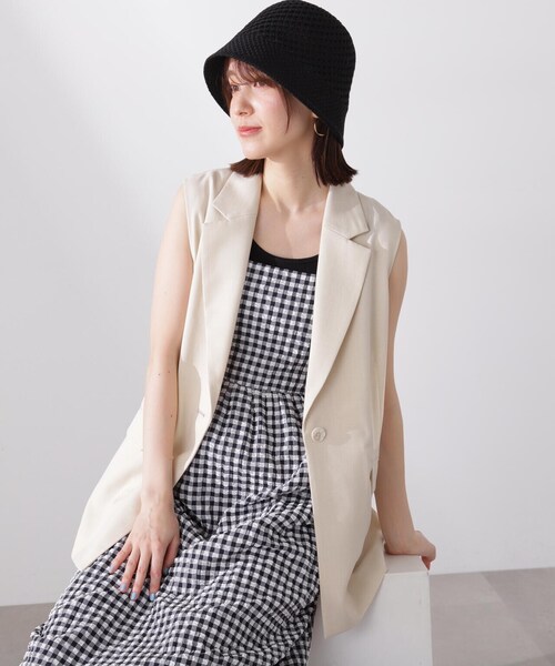 N.(N. Natural Beauty Basic)(エヌエヌナチュラルビューティーベーシック)の「◆シングルブレストテーラードジレ(ベスト・レディース・ブラウン/クリーム/ブラック・MEDIUM)」の11枚目の写真