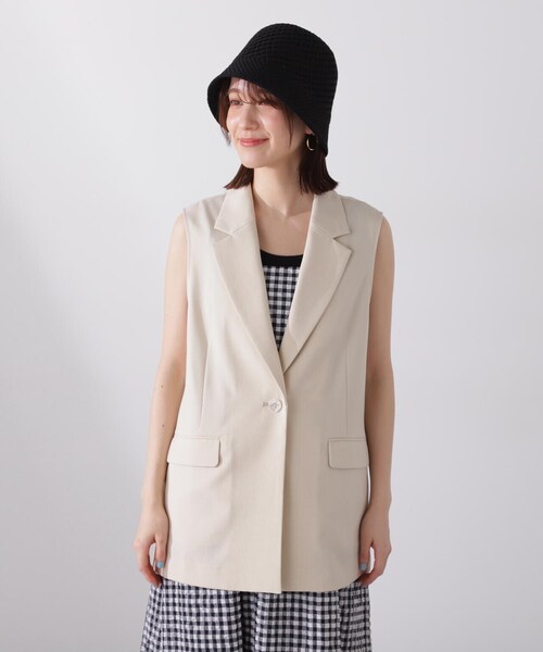 N.(N. Natural Beauty Basic)(エヌエヌナチュラルビューティーベーシック)の「◆シングルブレストテーラードジレ(ベスト・レディース・ブラウン/クリーム/ブラック・MEDIUM)」の12枚目の写真