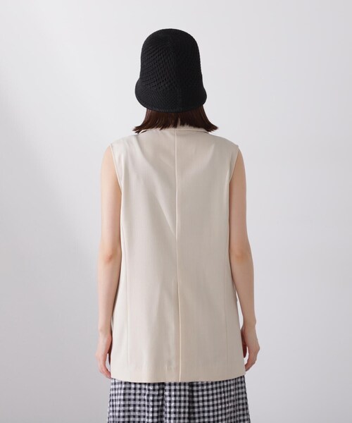 N.(N. Natural Beauty Basic)(エヌエヌナチュラルビューティーベーシック)の「◆シングルブレストテーラードジレ(ベスト・レディース・ブラウン/クリーム/ブラック・MEDIUM)」の4枚目の写真