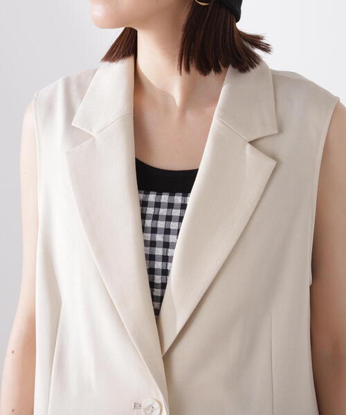 N.(N. Natural Beauty Basic)(エヌエヌナチュラルビューティーベーシック)の「◆シングルブレストテーラードジレ(ベスト・レディース・ブラウン/クリーム/ブラック・MEDIUM)」の5枚目の写真