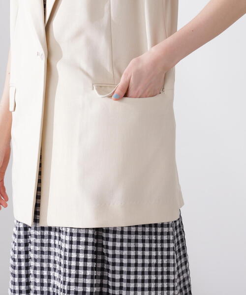 N.(N. Natural Beauty Basic)(エヌエヌナチュラルビューティーベーシック)の「◆シングルブレストテーラードジレ(ベスト・レディース・ブラウン/クリーム/ブラック・MEDIUM)」の7枚目の写真