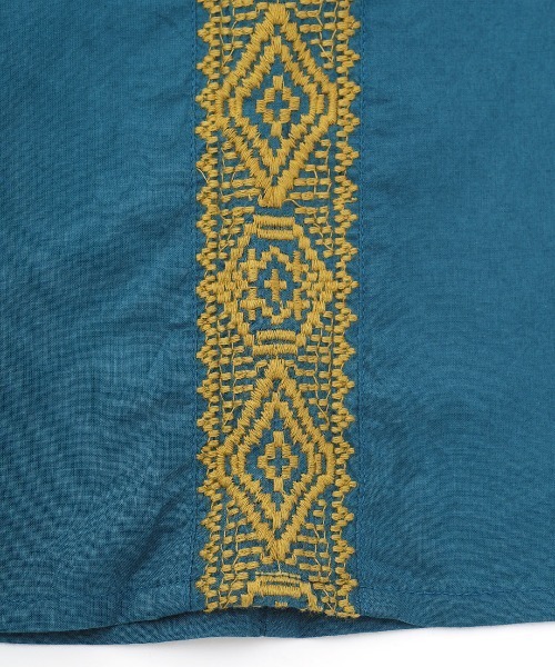 チチカカ（チチカカ）の「ジオメトリック刺繍プルオーバー（シャツ/ブラウス・レディース・マスタード/ブルー/ブラック・FREE）」の17枚目の写真