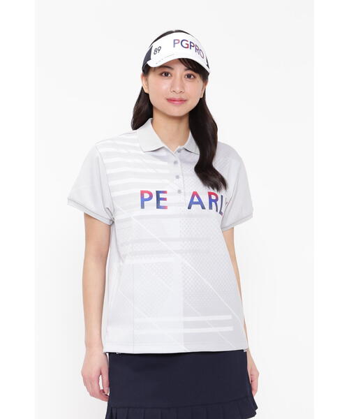 ポロシャツ 「PEARLY GATES」ゴルフジャガード半袖ポロシャツ 「フォト柄」 メンズ パーリーゲイツ 半袖ポロシャツ ストレッチカノコアンカージャガード