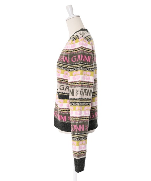 GANNI（ガニー）の「【GANNI】フェアアイルニットカーディガン（カーディガン/ボレロ・レディース・カーキ・SMALL/X-SMALL）」の3枚目の写真