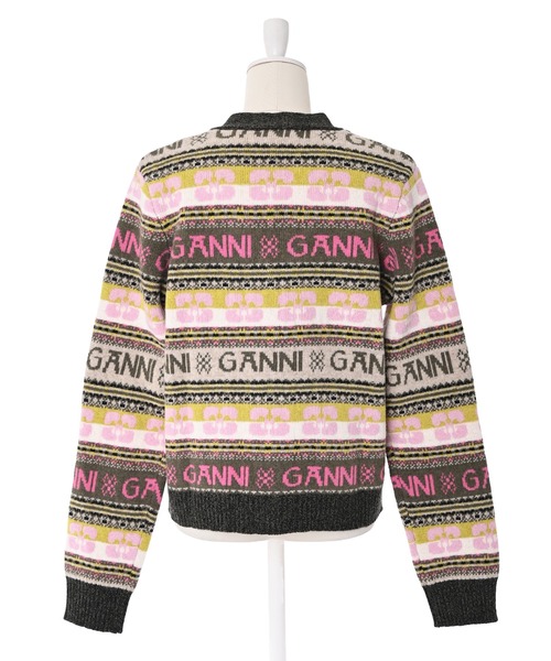 GANNI（ガニー）の「【GANNI】フェアアイルニットカーディガン（カーディガン/ボレロ・レディース・カーキ・SMALL/X-SMALL）」の4枚目の写真