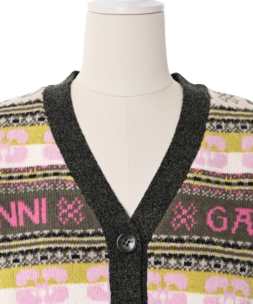 GANNI（ガニー）の「【GANNI】フェアアイルニットカーディガン（カーディガン/ボレロ・レディース・カーキ・SMALL/X-SMALL）」の5枚目の写真