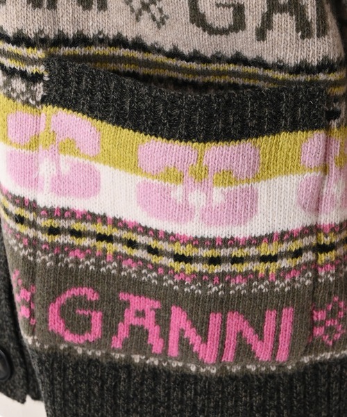 GANNI（ガニー）の「【GANNI】フェアアイルニットカーディガン（カーディガン/ボレロ・レディース・カーキ・SMALL/X-SMALL）」の6枚目の写真