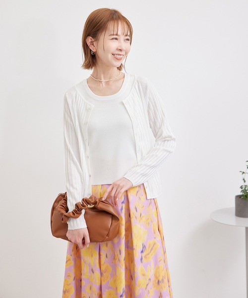 ROPE' PICNIC(ロペピクニック)の「メタルライクヤーンニットカーディガン(カーディガン/ボレロ・レディース・ブラック/ホワイト/クリーム・38)」の22枚目の写真