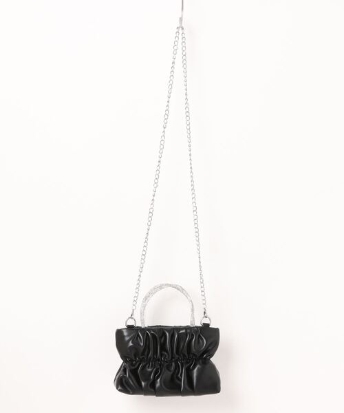 Mignonjour(ミニョンジュール)の「Mignonjour/ストーンハンドルミニチェーンバッグ M2339(ショルダーバッグ・レディース・ホワイト/ベージュ/ブラック/シルバー・FREE)」の8枚目の写真