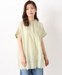 ドビー ドットチュニックブラウス