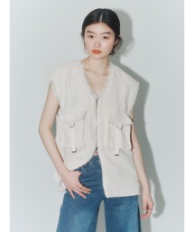 Vicente | Tweed collarless gilet(ベスト)
