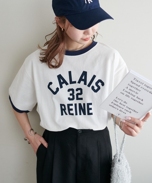 DISCOAT（ディスコート）の「【一枚で着映え◎/WEB限定】ナンバリングリンガーTシャツ（Tシャツ/カットソー・レディース・オフホワイト/ネイビー/イエロー・FREE/SMALL）」の10枚目の写真