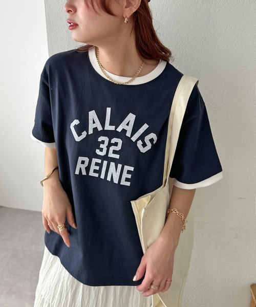 DISCOAT（ディスコート）の「【一枚で着映え◎/WEB限定】ナンバリングリンガーTシャツ（Tシャツ/カットソー・レディース・オフホワイト/ネイビー/イエロー・FREE/SMALL）」の18枚目の写真