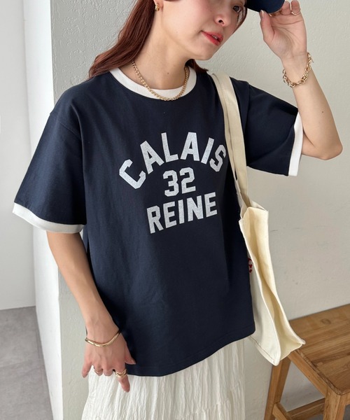 DISCOAT（ディスコート）の「【一枚で着映え◎/WEB限定】ナンバリングリンガーTシャツ（Tシャツ/カットソー・レディース・オフホワイト/ネイビー/イエロー・FREE/SMALL）」の17枚目の写真