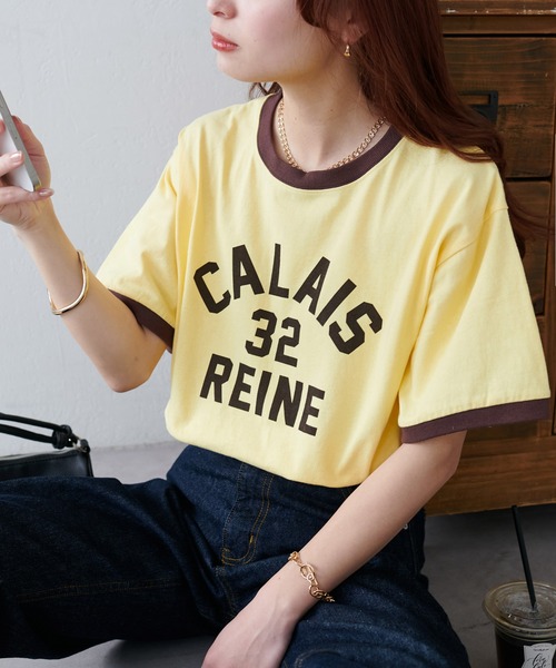 DISCOAT（ディスコート）の「【一枚で着映え◎/WEB限定】ナンバリングリンガーTシャツ（Tシャツ/カットソー・レディース・オフホワイト/ネイビー/イエロー・FREE/SMALL）」の13枚目の写真