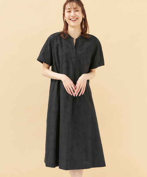 DECOY SINCE 1981(デコイシンスイチキュウハチイチ)の「ジャガードコットンシャツワンピース(シャツワンピース・レディース・ブラック/グリーン・9号/11号/13号)」の2枚目の写真