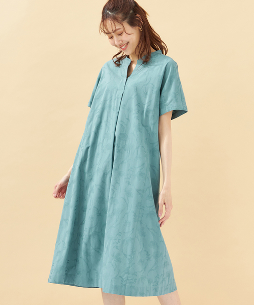 DECOY SINCE 1981(デコイシンスイチキュウハチイチ)の「ジャガードコットンシャツワンピース(シャツワンピース・レディース・ブラック/グリーン・9号/11号/13号)」の3枚目の写真