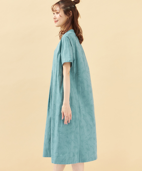 DECOY SINCE 1981(デコイシンスイチキュウハチイチ)の「ジャガードコットンシャツワンピース(シャツワンピース・レディース・ブラック/グリーン・9号/11号/13号)」の4枚目の写真