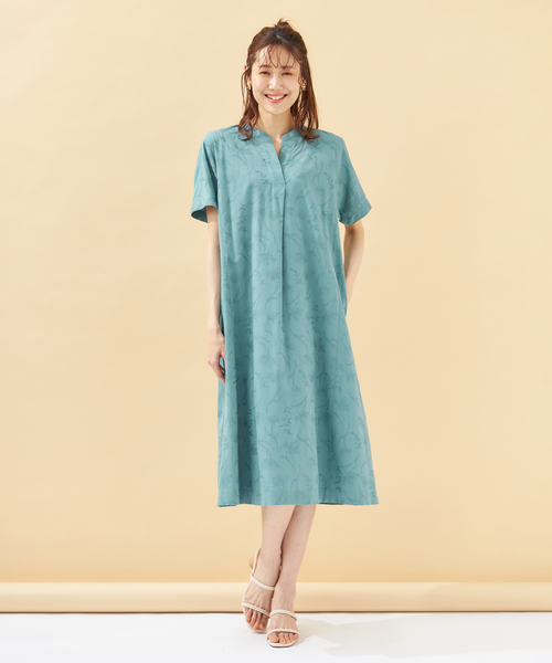 DECOY SINCE 1981(デコイシンスイチキュウハチイチ)の「ジャガードコットンシャツワンピース(シャツワンピース・レディース・ブラック/グリーン・9号/11号/13号)」の14枚目の写真