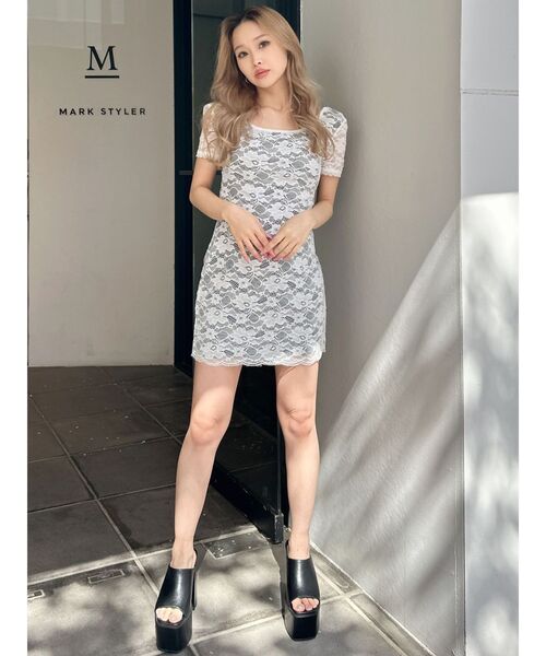 GYDA（ジェイダ）の「ハーフスリーブレースワンピース（ワンピース・レディース・オフホワイト/ブラック・FREE）」の9枚目の写真