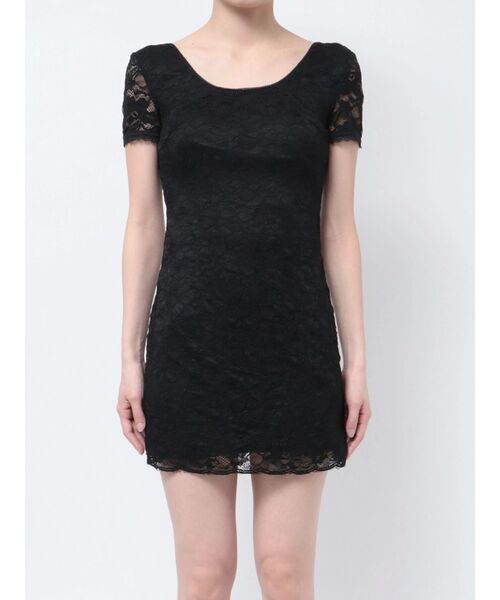 GYDA（ジェイダ）の「ハーフスリーブレースワンピース（ワンピース・レディース・オフホワイト/ブラック・FREE）」の18枚目の写真