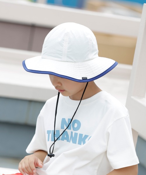 ARCH & LINE(アーチアンドライン)の「《環境配慮素材》UVCUT NYLON PIPING HAT 紫外線カット 撥水 接触冷感(キャップ・キッズ・ブラック/カーキ/オフホワイト・54/57/60/48)」の2枚目の写真