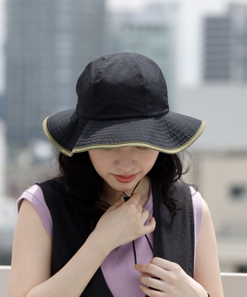 ARCH & LINE(アーチアンドライン)の「《環境配慮素材》UVCUT NYLON PIPING HAT 紫外線カット 撥水 接触冷感(キャップ・キッズ・ブラック/カーキ/オフホワイト・54/57/60/48)」の3枚目の写真
