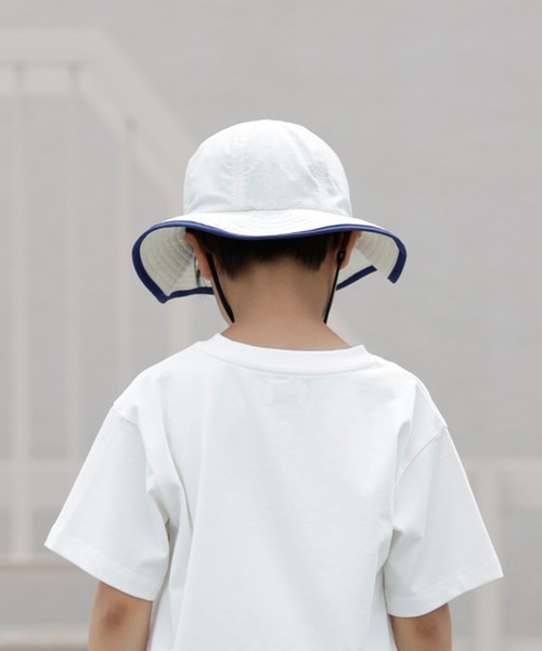 ARCH & LINE(アーチアンドライン)の「《環境配慮素材》UVCUT NYLON PIPING HAT 紫外線カット 撥水 接触冷感(キャップ・キッズ・ブラック/カーキ/オフホワイト・54/57/60/48)」の5枚目の写真