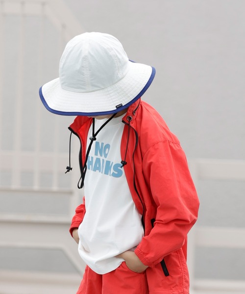 ARCH & LINE(アーチアンドライン)の「《環境配慮素材》UVCUT NYLON PIPING HAT 紫外線カット 撥水 接触冷感(キャップ・キッズ・ブラック/カーキ/オフホワイト・54/57/60/48)」の7枚目の写真