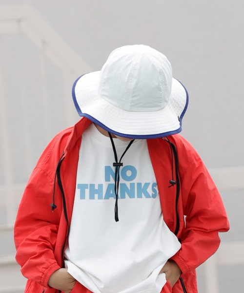 ARCH & LINE(アーチアンドライン)の「《環境配慮素材》UVCUT NYLON PIPING HAT 紫外線カット 撥水 接触冷感(キャップ・キッズ・ブラック/カーキ/オフホワイト・54/57/60/48)」の8枚目の写真