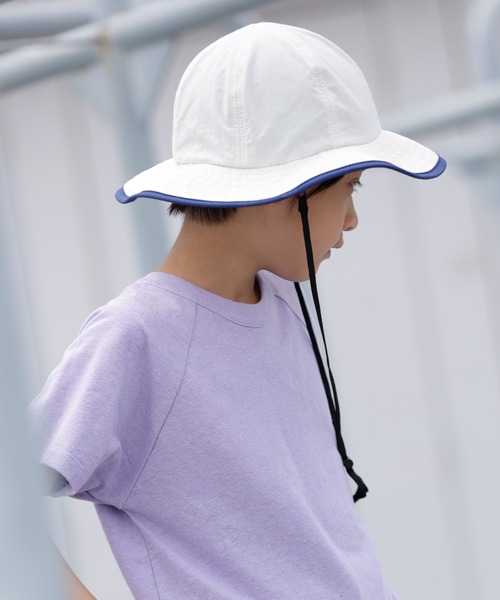ARCH & LINE(アーチアンドライン)の「《環境配慮素材》UVCUT NYLON PIPING HAT 紫外線カット 撥水 接触冷感(キャップ・キッズ・ブラック/カーキ/オフホワイト・54/57/60/48)」の9枚目の写真