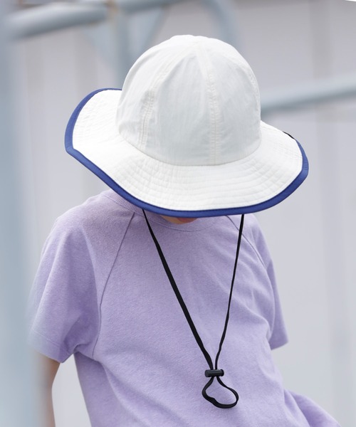 ARCH & LINE(アーチアンドライン)の「《環境配慮素材》UVCUT NYLON PIPING HAT 紫外線カット 撥水 接触冷感(キャップ・キッズ・ブラック/カーキ/オフホワイト・54/57/60/48)」の10枚目の写真