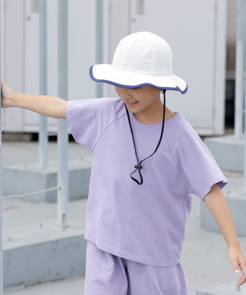 ARCH & LINE(アーチアンドライン)の「《環境配慮素材》UVCUT NYLON PIPING HAT 紫外線カット 撥水 接触冷感(キャップ・キッズ・ブラック/カーキ/オフホワイト・54/57/60/48)」の13枚目の写真