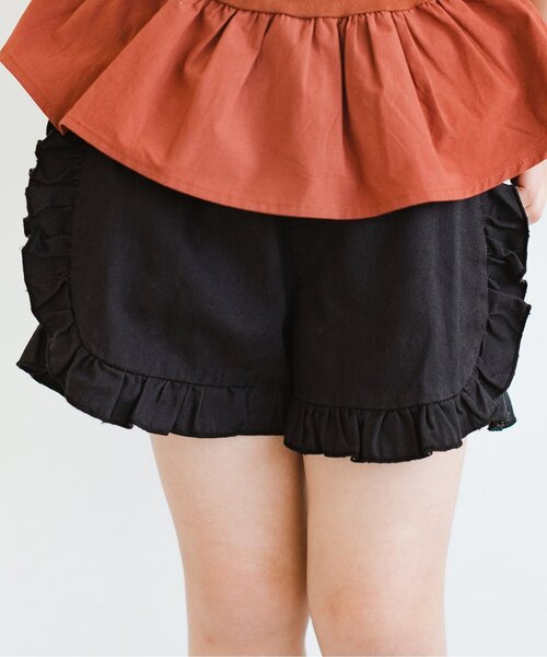 p.premier(ピードットプルミエ)の「フリルショートパンツ(その他パンツ・キッズ・レッド/カーキ/チャコール・110/120/80/130/140/90/100)」の2枚目の写真