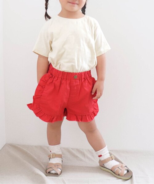 p.premier(ピードットプルミエ)の「フリルショートパンツ(その他パンツ・キッズ・レッド/カーキ/チャコール・110/120/80/130/140/90/100)」の14枚目の写真