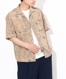 a.v.v（アーヴェヴェ）の「【大人上品シャツ】線画フラワーオープンカラーシャツ 5分袖（シャツ/ブラウス・メンズ）」