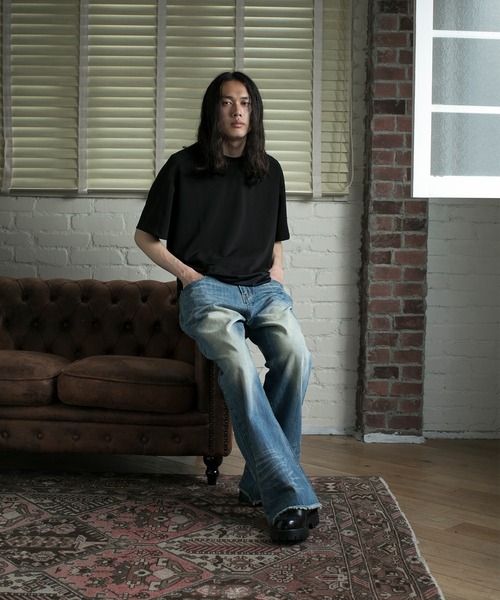 aimoha(アイモハ)の「【aimoha neo】VINTAGE WASH RELAXED FIT DENIM(デニムパンツ・メンズ・ブラック/ネイビー・X-LARGE/XX-LARGE/XXX-LARGE)」の8枚目の写真