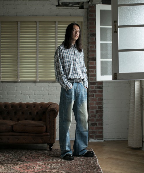 aimoha(アイモハ)の「【aimoha neo】VINTAGE WASH RELAXED FIT DENIM(デニムパンツ・メンズ・ブラック/ネイビー・X-LARGE/XX-LARGE/XXX-LARGE)」の12枚目の写真