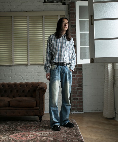 aimoha(アイモハ)の「【aimoha neo】VINTAGE WASH RELAXED FIT DENIM(デニムパンツ・メンズ・ブラック/ネイビー・X-LARGE/XX-LARGE/XXX-LARGE)」の13枚目の写真