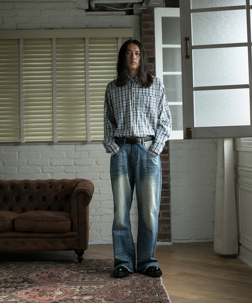 aimoha(アイモハ)の「【aimoha neo】VINTAGE WASH RELAXED FIT DENIM(デニムパンツ・メンズ・ブラック/ネイビー・X-LARGE/XX-LARGE/XXX-LARGE)」の14枚目の写真