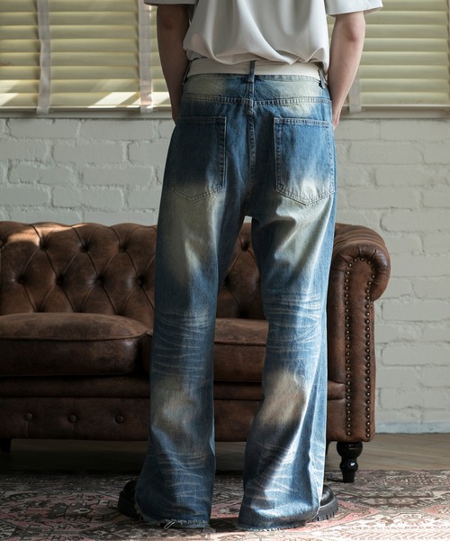 aimoha(アイモハ)の「【aimoha neo】VINTAGE WASH RELAXED FIT DENIM(デニムパンツ・メンズ・ブラック/ネイビー・X-LARGE/XX-LARGE/XXX-LARGE)」の15枚目の写真