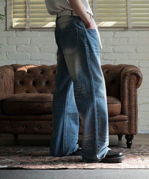 aimoha(アイモハ)の「【aimoha neo】VINTAGE WASH RELAXED FIT DENIM(デニムパンツ・メンズ・ブラック/ネイビー・X-LARGE/XX-LARGE/XXX-LARGE)」の16枚目の写真