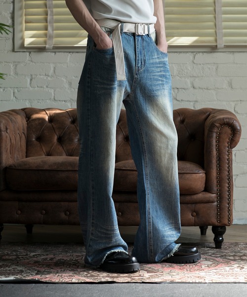 aimoha(アイモハ)の「【aimoha neo】VINTAGE WASH RELAXED FIT DENIM(デニムパンツ・メンズ・ブラック/ネイビー・X-LARGE/XX-LARGE/XXX-LARGE)」の17枚目の写真