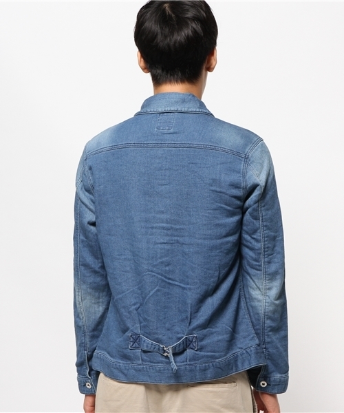 SEVENDAYS=SUNDAY（セブンデイズサンデイ）の「リラックスデニム　Ｇジャン（ブルゾン・メンズ・インディゴブルー/ブラック・MEDIUM/SMALL/LARGE）」の6枚目の写真