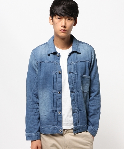 SEVENDAYS=SUNDAY（セブンデイズサンデイ）の「リラックスデニム　Ｇジャン（ブルゾン・メンズ・インディゴブルー/ブラック・MEDIUM/SMALL/LARGE）」の9枚目の写真