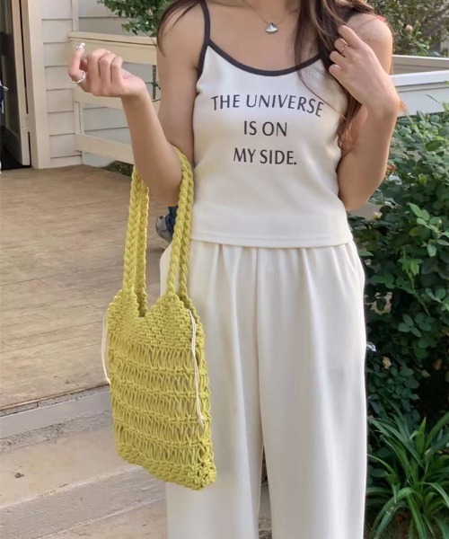 FREE STYLISTS(フリー スタイリスト)の「YUGA_YGMC Macrame totebag(トートバッグ・レディース・ホワイト/ベージュ/イエロー/ラベンダー/ブラック・FREE)」の10枚目の写真