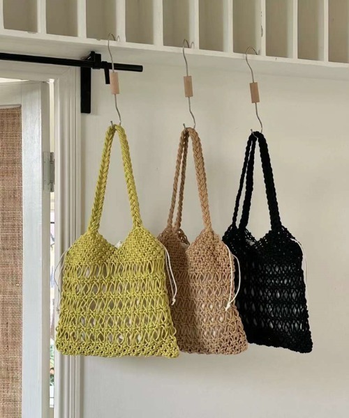 FREE STYLISTS(フリー スタイリスト)の「YUGA_YGMC Macrame totebag(トートバッグ・レディース・ホワイト/ベージュ/イエロー/ラベンダー/ブラック・FREE)」の12枚目の写真